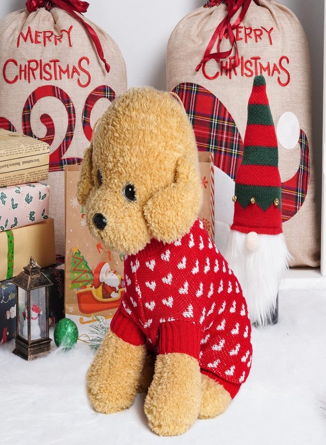 Dxhycc Dog Knitted Sweater Dog Heart Sweater Puppy Sweater Warm Soft Pet Holiday Clothes for Medium Cats and Dogs (Red, M) - Image 4